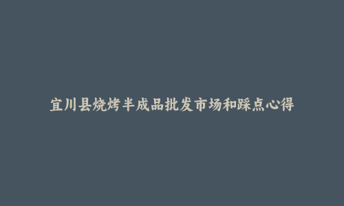宜川县烧烤半成品批发市场和踩点心得