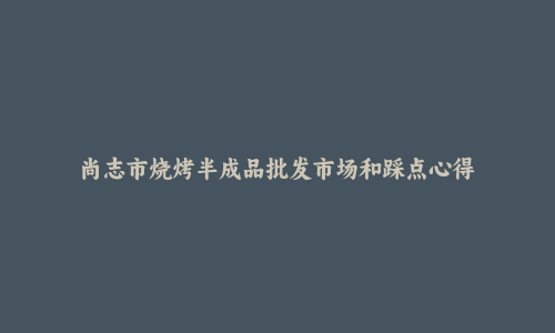 尚志市烧烤半成品批发市场和踩点心得