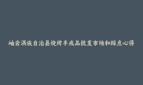岫岩满族自治县烧烤半成品批发市场和踩点心得