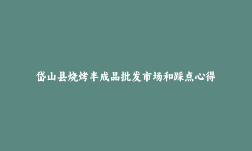岱山县烧烤半成品批发市场和踩点心得