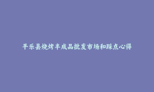 平乐县烧烤半成品批发市场和踩点心得