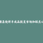 平塘县烧烤半成品批发市场和踩点心得