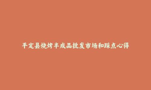 平定县烧烤半成品批发市场和踩点心得