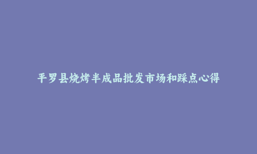 平罗县烧烤半成品批发市场和踩点心得
