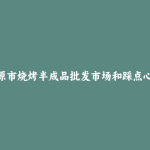松原市烧烤半成品批发市场和踩点心得