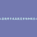 庐江县烧烤半成品批发市场和踩点心得