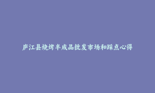 庐江县烧烤半成品批发市场和踩点心得