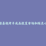 德清县烧烤半成品批发市场和踩点心得