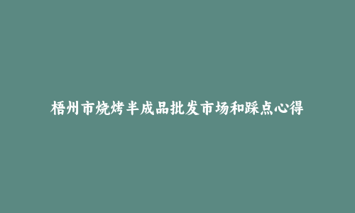 梧州市烧烤半成品批发市场和踩点心得