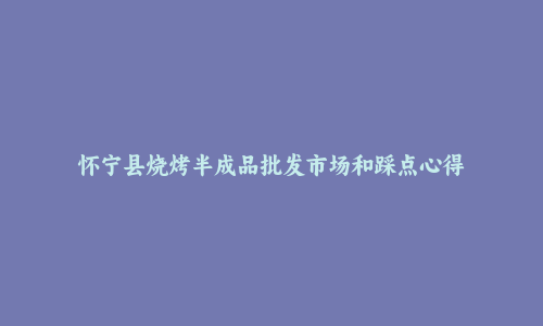 怀宁县烧烤半成品批发市场和踩点心得