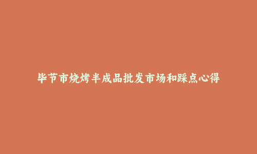 毕节市烧烤半成品批发市场和踩点心得