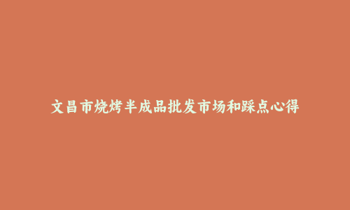 文昌市烧烤半成品批发市场和踩点心得