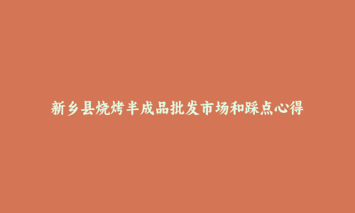 新乡县烧烤半成品批发市场和踩点心得