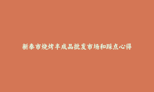 新泰市烧烤半成品批发市场和踩点心得