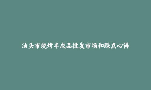 汕头市烧烤半成品批发市场和踩点心得