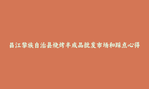 昌江黎族自治县烧烤半成品批发市场和踩点心得