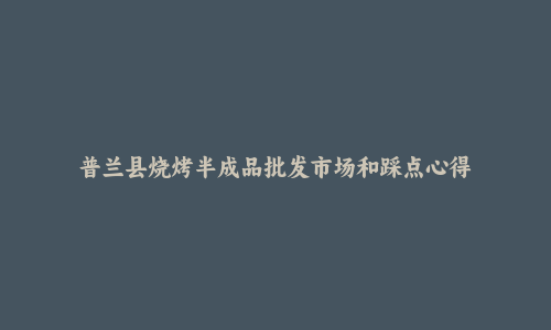 普兰县烧烤半成品批发市场和踩点心得