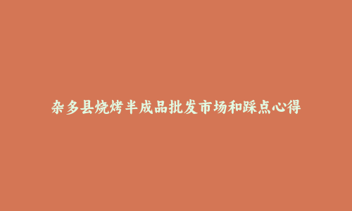 杂多县烧烤半成品批发市场和踩点心得