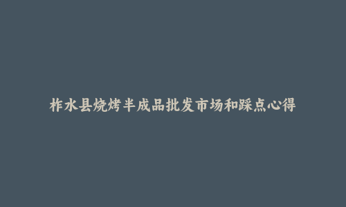 柞水县烧烤半成品批发市场和踩点心得