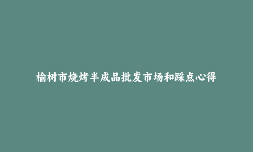 榆树市烧烤半成品批发市场和踩点心得