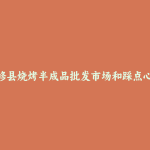 永修县烧烤半成品批发市场和踩点心得