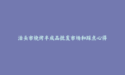 泊头市烧烤半成品批发市场和踩点心得