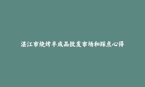 湛江市烧烤半成品批发市场和踩点心得