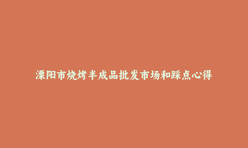 溧阳市烧烤半成品批发市场和踩点心得
