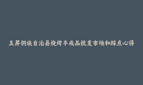 玉屏侗族自治县烧烤半成品批发市场和踩点心得