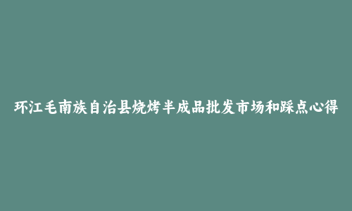 环江毛南族自治县烧烤半成品批发市场和踩点心得