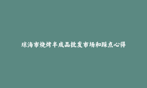 琼海市烧烤半成品批发市场和踩点心得