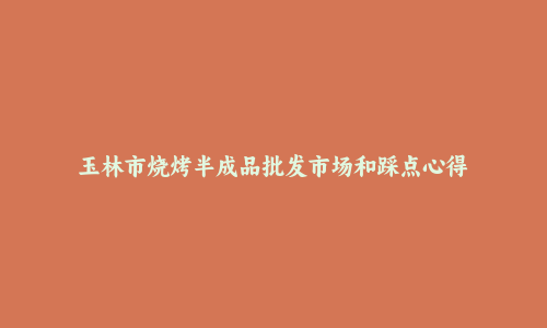 玉林市烧烤半成品批发市场和踩点心得