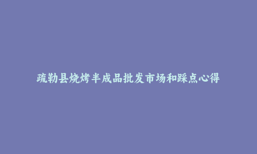 疏勒县烧烤半成品批发市场和踩点心得