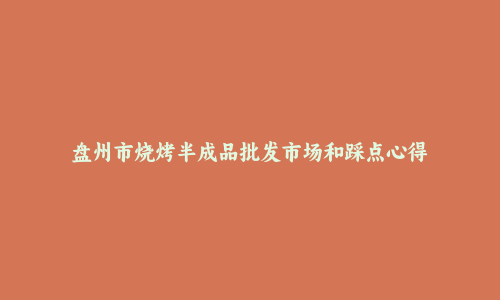 盘州市烧烤半成品批发市场和踩点心得