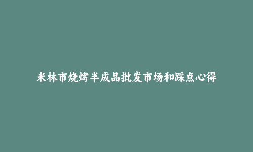 米林市烧烤半成品批发市场和踩点心得