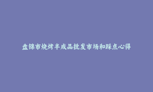 盘锦市烧烤半成品批发市场和踩点心得