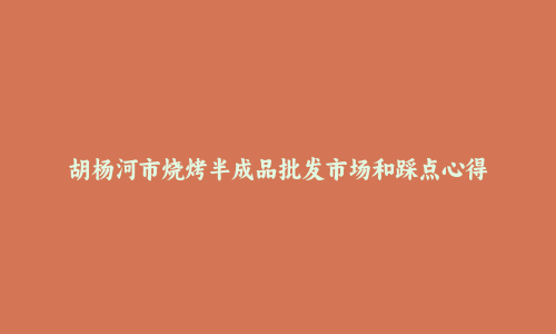 胡杨河市烧烤半成品批发市场和踩点心得