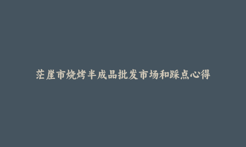 茫崖市烧烤半成品批发市场和踩点心得