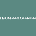 赞皇县烧烤半成品批发市场和踩点心得