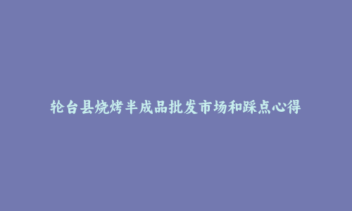 轮台县烧烤半成品批发市场和踩点心得