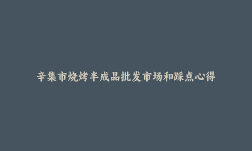 辛集市烧烤半成品批发市场和踩点心得