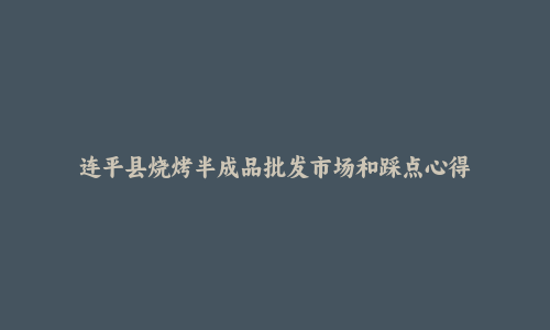 连平县烧烤半成品批发市场和踩点心得