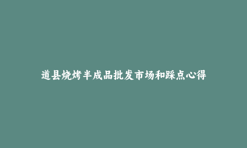道县烧烤半成品批发市场和踩点心得