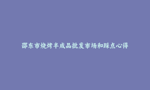 邵东市烧烤半成品批发市场和踩点心得