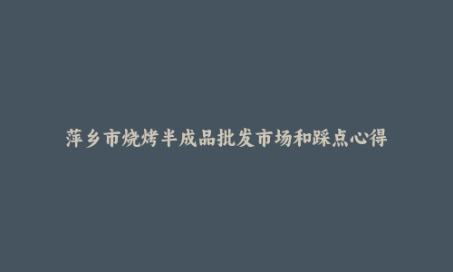 萍乡市烧烤半成品批发市场和踩点心得