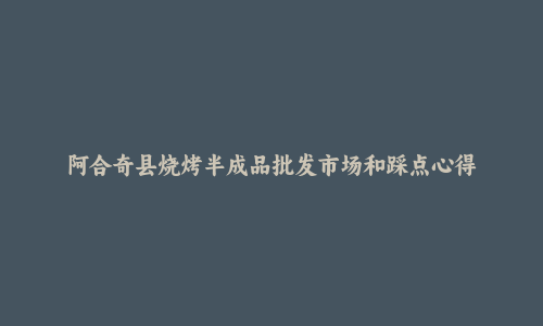 阿合奇县烧烤半成品批发市场和踩点心得
