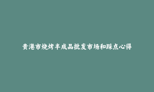 贵港市烧烤半成品批发市场和踩点心得