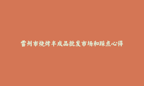 雷州市烧烤半成品批发市场和踩点心得