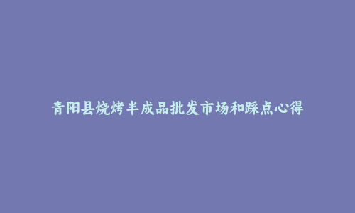 青阳县烧烤半成品批发市场和踩点心得