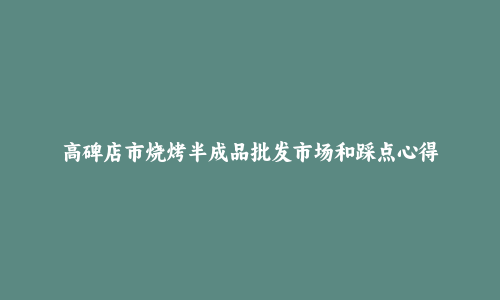 高碑店市烧烤半成品批发市场和踩点心得